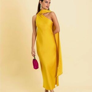 Yellow Neck Scarf Dress NWT